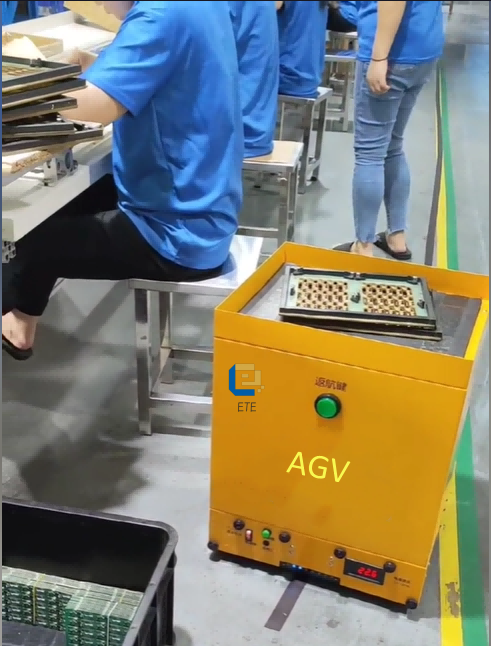 Smart AGV Robot for Wave Soldering Pallet Transport